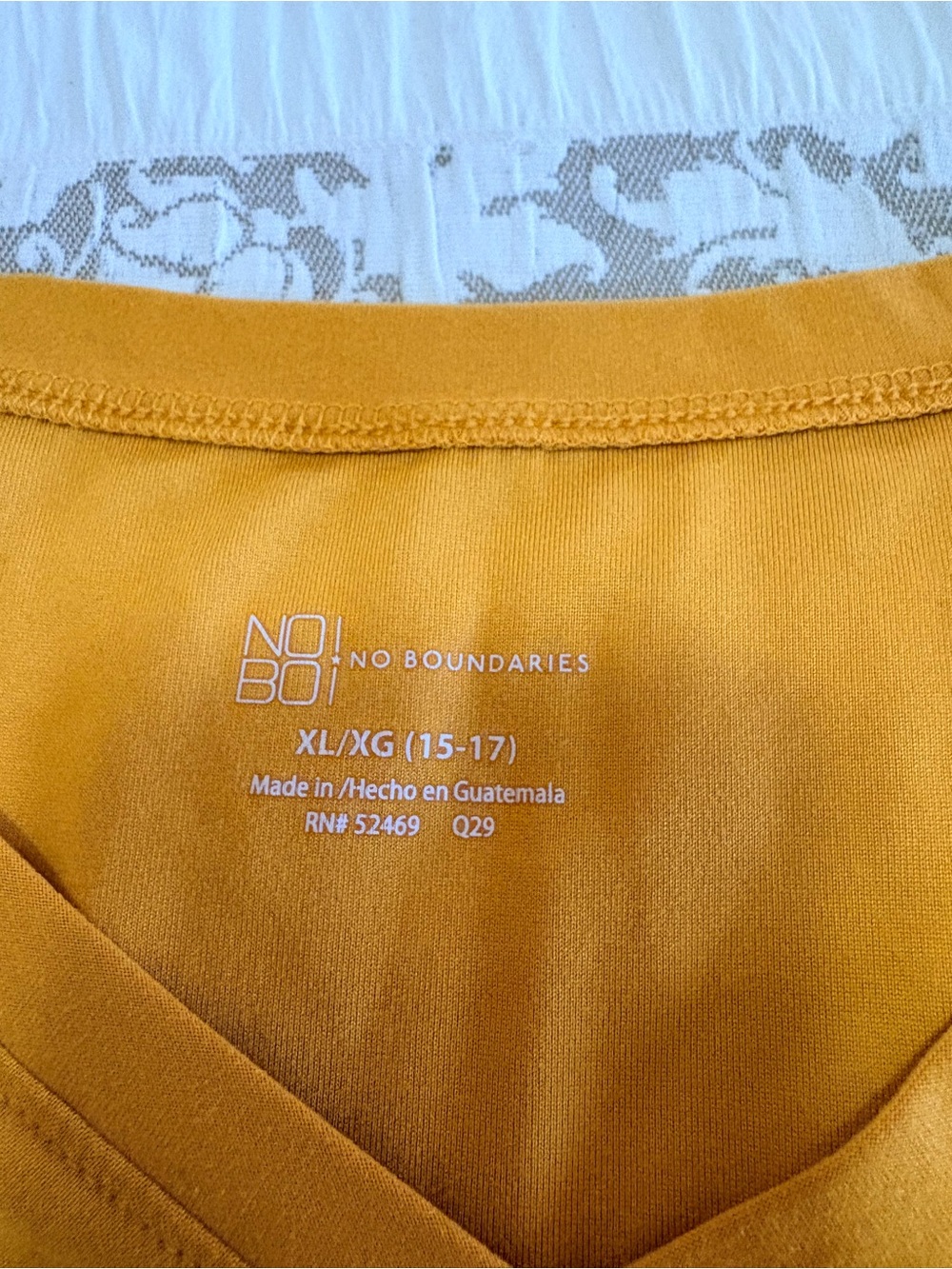 Mustard Owl Print V-Neck Long Sleeve Top, size XL - Picture 3 of 5